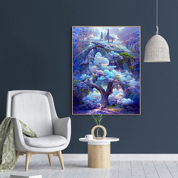 Timanttimaalaus taidepaketti, puumaalaus kuva 30 x 40 cm（F)