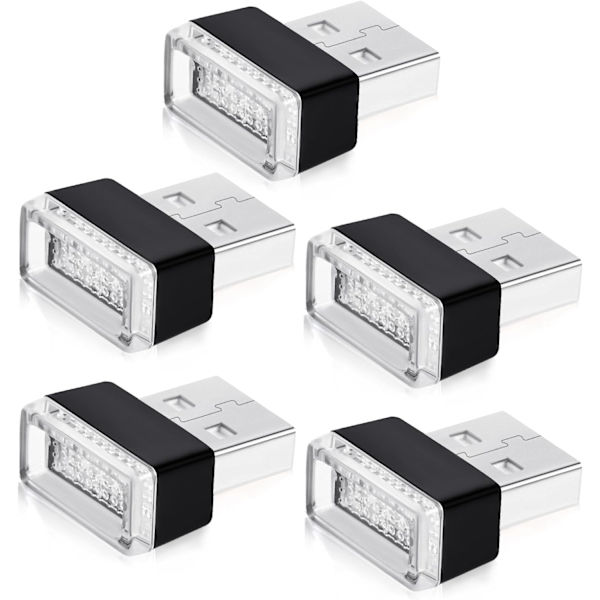 USB-auton tunnelmavalaistus, 5 kappaleen valkoiset auton LED-tunnelmavalot