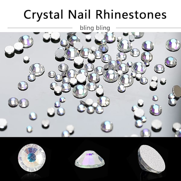 1 Set Akryl Fjäril Blomma Björn Nagelkonst Hänge Konst, Multi-formad Pärla Rhinestone Gyllene Metall Applikation Smycken A