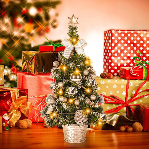 40CM Mini Kunstig Juletre, Lite Juletre med