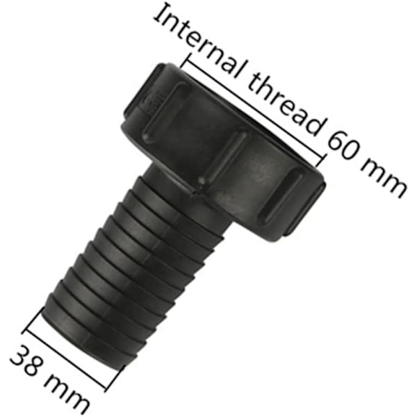 Säiliöletkuadapteri 60 mm karkea kierre tuonti 38 mm puutarhaletkuun - Venttiiliadapterin letkuliitintyökalut