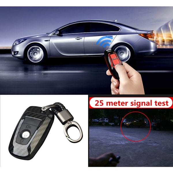 (G hiilikuitu) ABS hiilikuitu kuori + silikoninen auton avaimen kotelo avaimenperä Ford Focukselle black