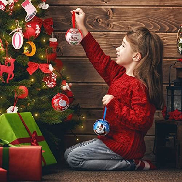 Julgodisburkar Hängande Dekorationer, 6 st Kreativa Julplåtburkar, Julgran Hängande Boll