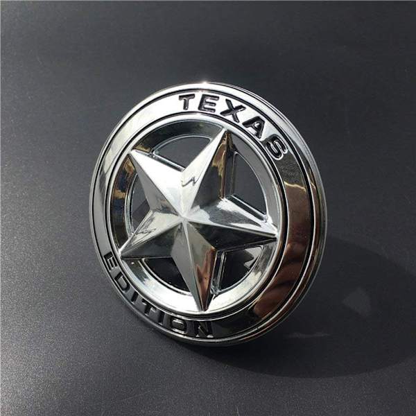 3D-metallemblem med Texas-utgåva av stjärnlogotyp för bil