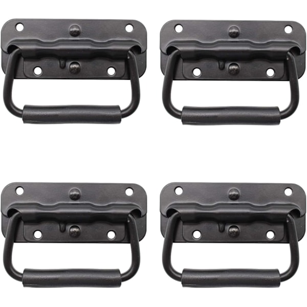4 stycken lådhandtag, hopfällbart handtag i metall, svart lådhandtag, Spri