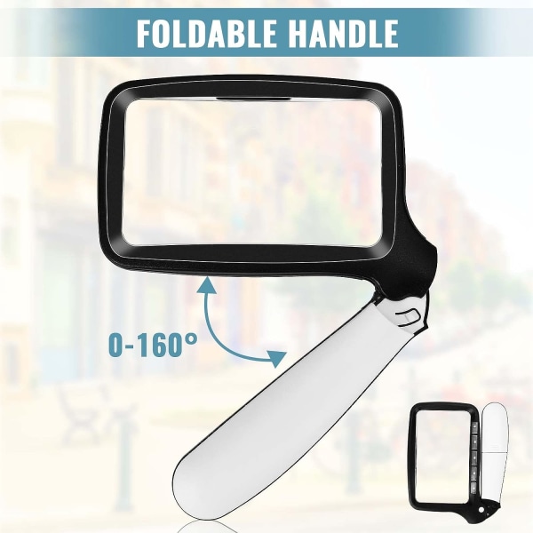 Lighted Reading Magnifier, 3X Large Illuminated Magnifying Glas