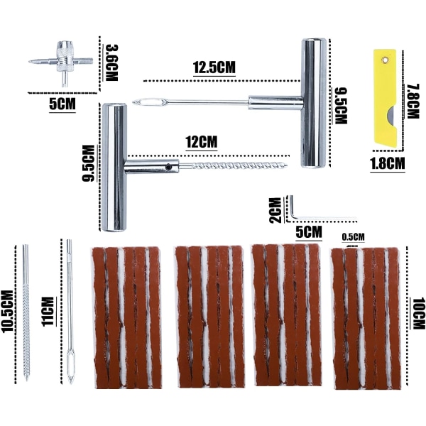 （28 delar）Däckreparationssats, Punkteringssäker bilsats Punktering Repai