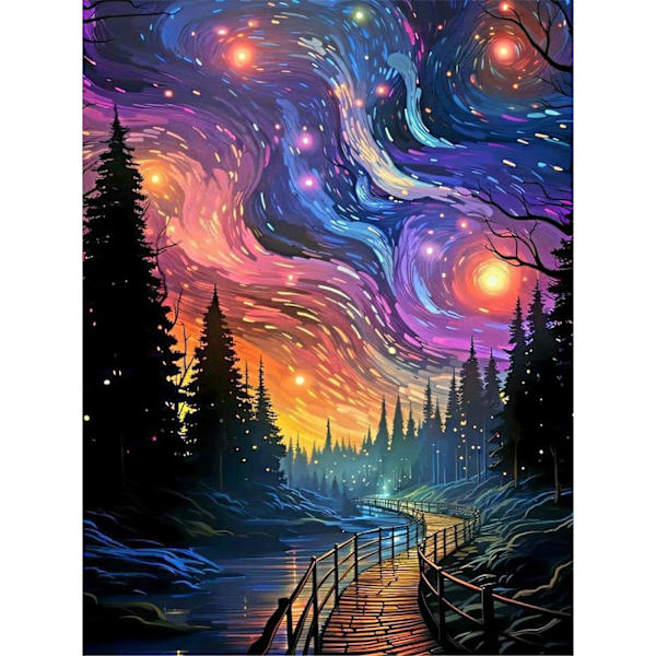 DIY stjernehimmel diamantmaleri 30 x 40 cm (stil 14)