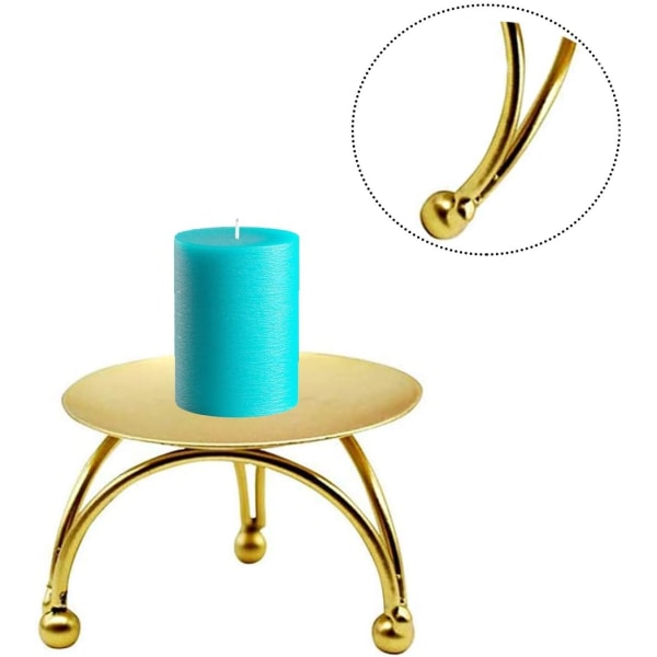 (7x4,5 cm) Kultainen kynttilänjalka, 4 kpl kynttilänjalka metallilevy Ca