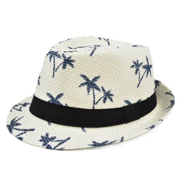(valkoinen)Child Straw Hat Beach Summer Jazz Hat Tyttö Poika Panama Sun