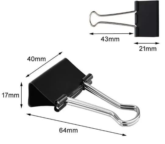 Medium Binder Clips (60 stk.) Binder Clips Medium Papirklemmer til Kontor og Hjemmeartikler Sort