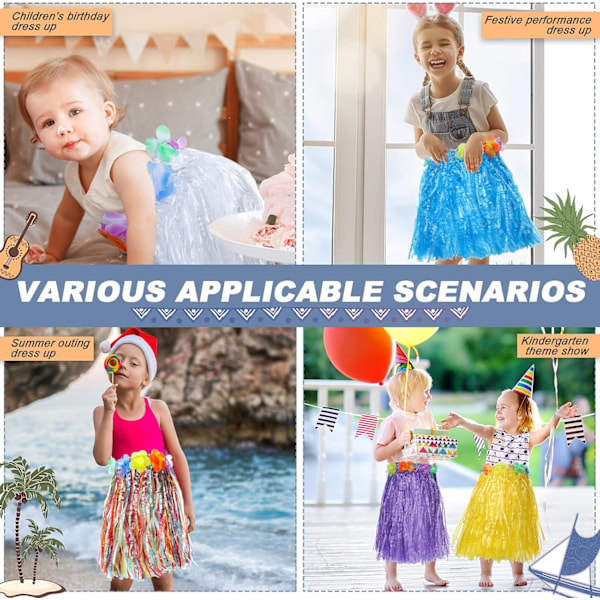 30cm 12-pack Hula Hawaiianska Festkläder Gräs Kjolar Plast Gräs Kort