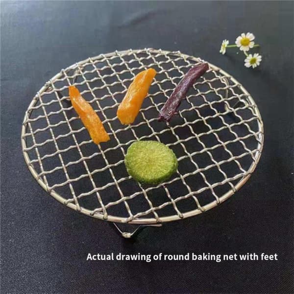 22,5 cm rustfrit stål grillrist - rund BBQ-net med stativ til udendørs camping