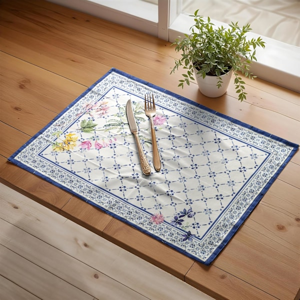 Set med 4 (33cm x 48cm) Placemats i Bomull för Matbord, Kök, Bröllop, Vardagsliv, Middagsbjudningar, Vår/Sommar