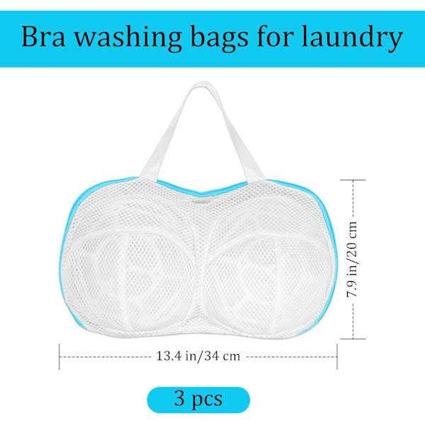 3 st Bra Tvättsäckar för Tvätten, Lingeriepåse Underkläder Bh Tvättsäckar med Blixtlås, Delikat Tvättsäck för