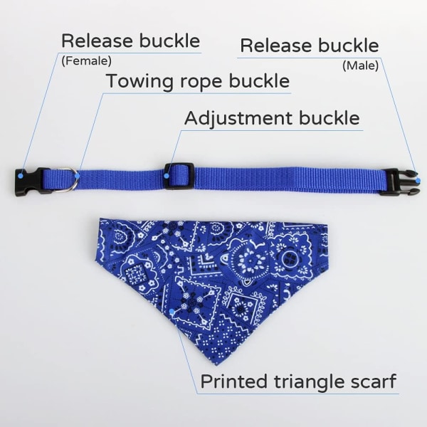3 pièces de collier bandana pour chien triangel réglable bandana