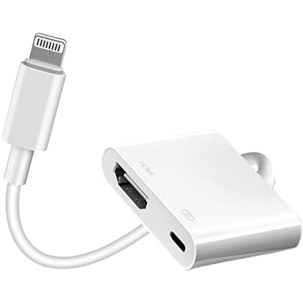 Apple MFi-certifierad Lightning till HDMI Digital AV-adapter 1080P HD-video HDMI-synkroniseringskabel med laddning P