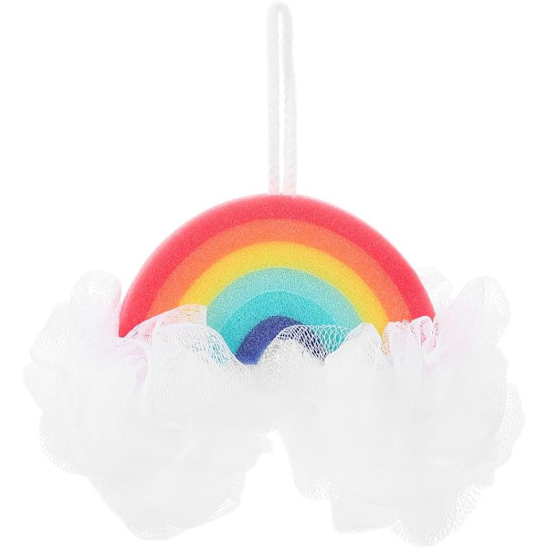 Loofahsvamp Bärbar Babysvamp Regnbågsformad Badskrubb Hushålls Kroppsskrubb Kroppsskrubbbollar Duschnät