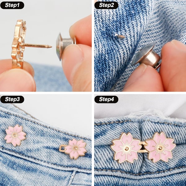 Midjeknäppare för Byxor, Jeansknappar för Lösa Jeans, Inga Sömmar och Inga Verktyg Jeansknapp Åtdragare, Justerbara Knappar för Jeans Byxor Knapp Åtdragare In