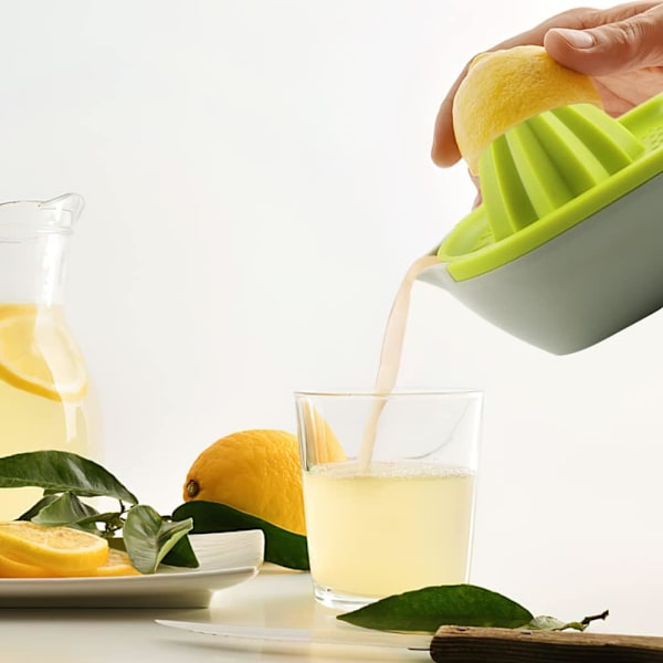 Manuel citruspresser i plastik, manuel appelsinpresser i plastik, manuel citronpresser i plastik til citroner, appelsiner, grønt eller limefrugter, manuelt rivejern til ost
