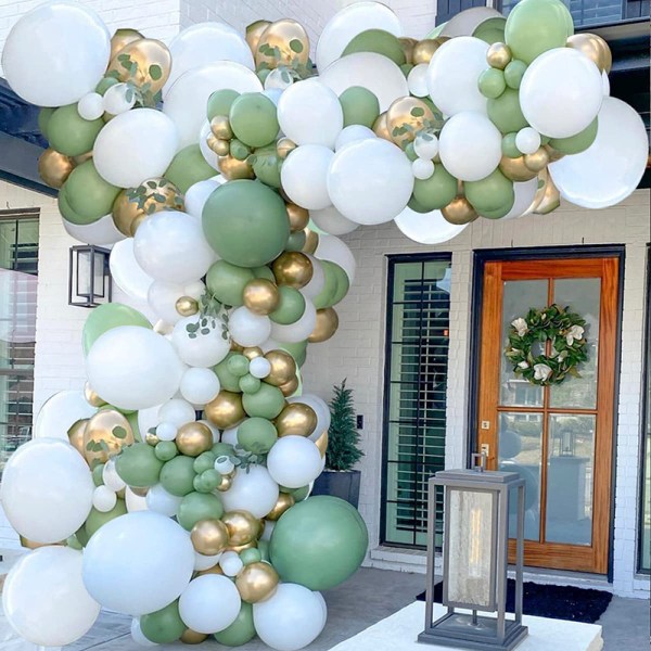 Olivengrønn ballongsett Ballongdekorasjonssett Ballongkjede