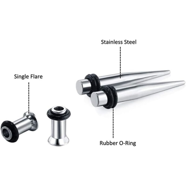 Öronutvidgningsset 36 st/set Rostfritt Stål Öronutvidgning