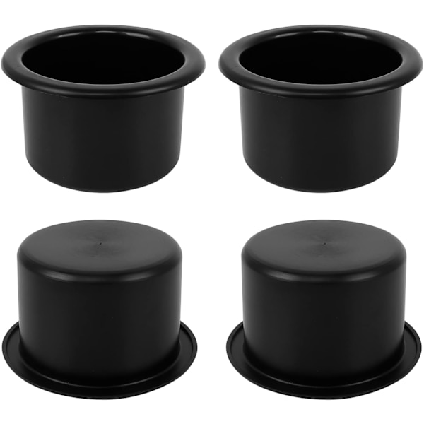 4 stk. kopholder i plast, universel kopholder i sort til bil, båd, sofa, marine, RV, yac