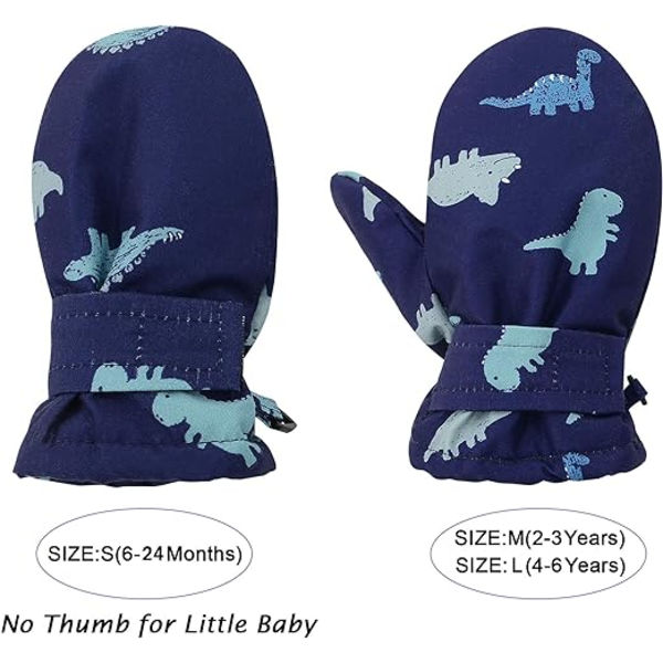 Toddler Votter Vanntett Snøhansker Barnehansker Fôret Fleece G