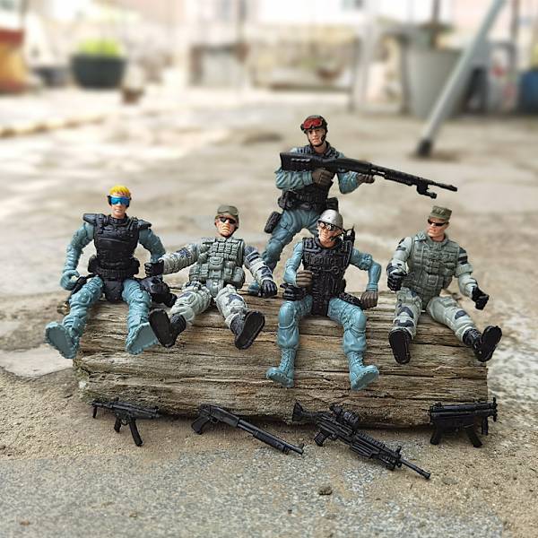 12 Militære Soldat Model Legetøj, Leddelt Bevægelig Soldat Model, Specialstyrker med Våben