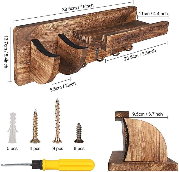 Gitarrväggshyllan Trä Väggmonterad Gitarrställ Gitarrstativ