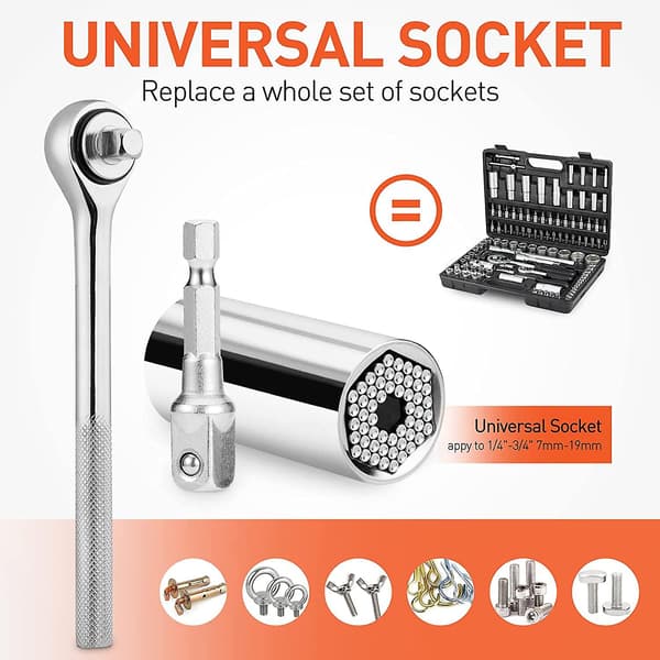 3 stk. 7-19mm Universal Socket Nøgler, Høj Kvalitet Cr-v Mul