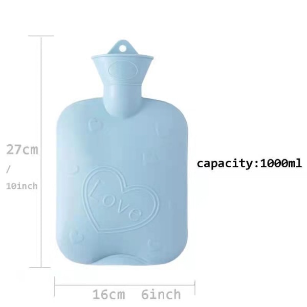 Hot Water Bottle (Brown), 1000ml PVC Water Bag with Hot Pouc