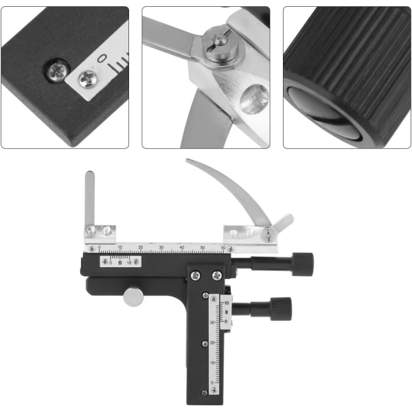 Professionel X-Y mikroskop Caliper Fastgørbar mobil bakke med skala til mikroskop