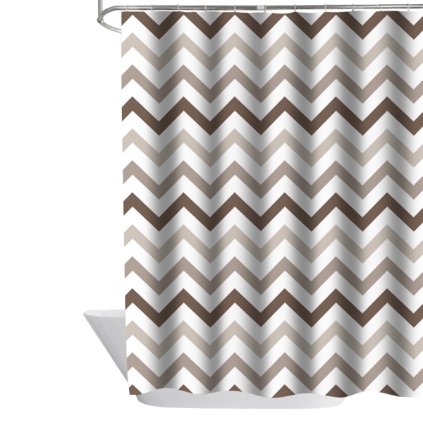 Shower curtain brown mildew and waterproof geometric bathroom cur