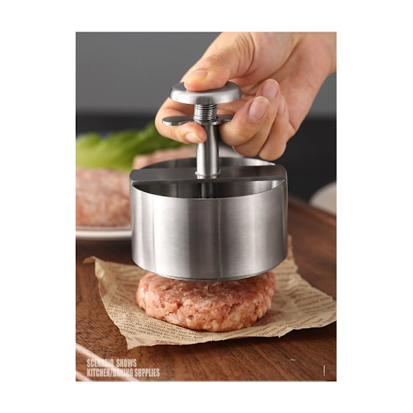 304 Rostfritt Stål Rund Kött Press Burger Kött Press Kitch