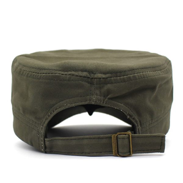 Enfärgad platt keps i unisexmodell (armégrön), justerbar fashion M