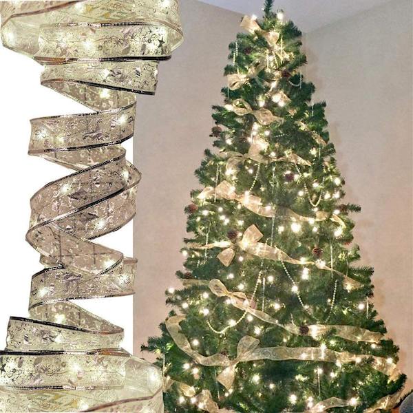 Dekorativ juletrær stripe lys klassisk 32,8 fot 100 LED dobbeltlags hengende lys stripe wit