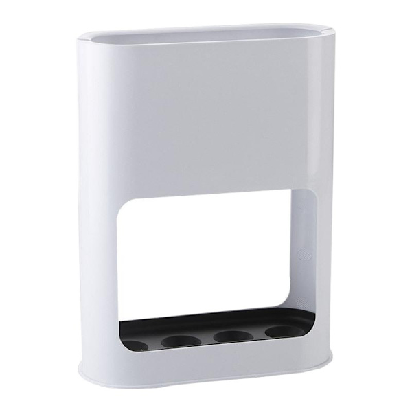 Oval Parasolholder, Hvid, ABS Harpiks/Stål, Minimalistisk Design, 21,5 x 8 x 28 cm (LxBxH)