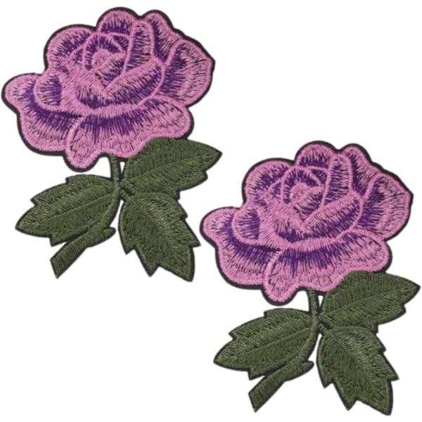 2 stk. Rose Påsyede Mærker, Rose Blomster Applikationsmærker