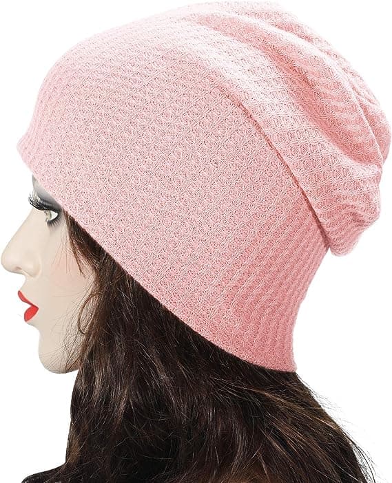 Jersey Beanies Tynd Natkappe til Kvinder Mænd，pink