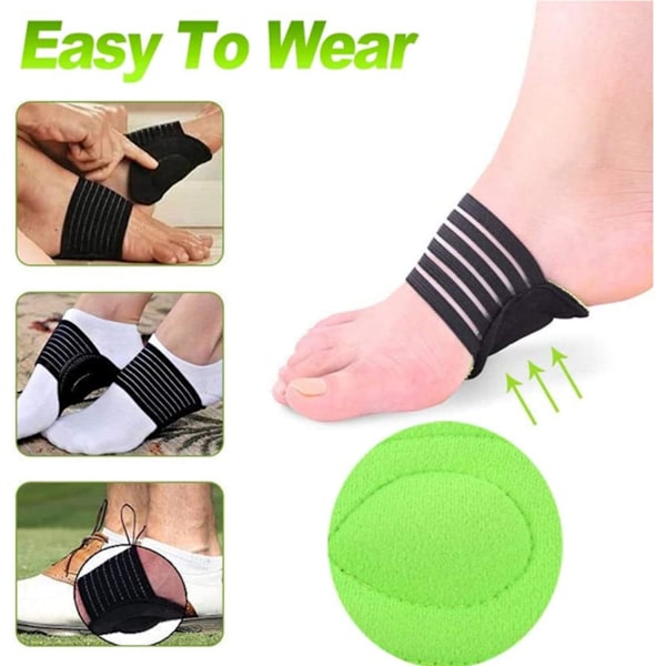Buesupportpute, 4 par ortopediske innleggssåler med buesupport kompresjonsputer for plantar fasciitt