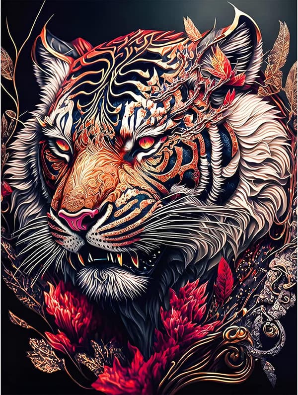 (30x40cm) 5D Diamantmaleri Tiger 3