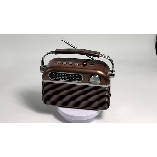 stk. Bærbar Radio Retro Design, Bluetooth, DAB FM, Indbygget Batteri, USB-Port, AUX, Sleep Timer, Teleskopantenne