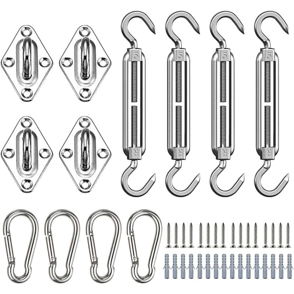 44 Pcs M6 Shade Sail Fixing Kit, Stainless Shade Sail Fixings Mou