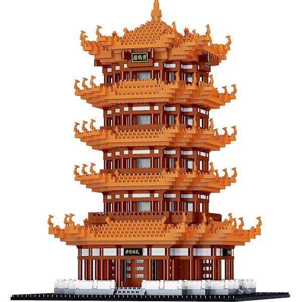Yellow Crane Tower Mini Nano Building Blocks Set, World Arch