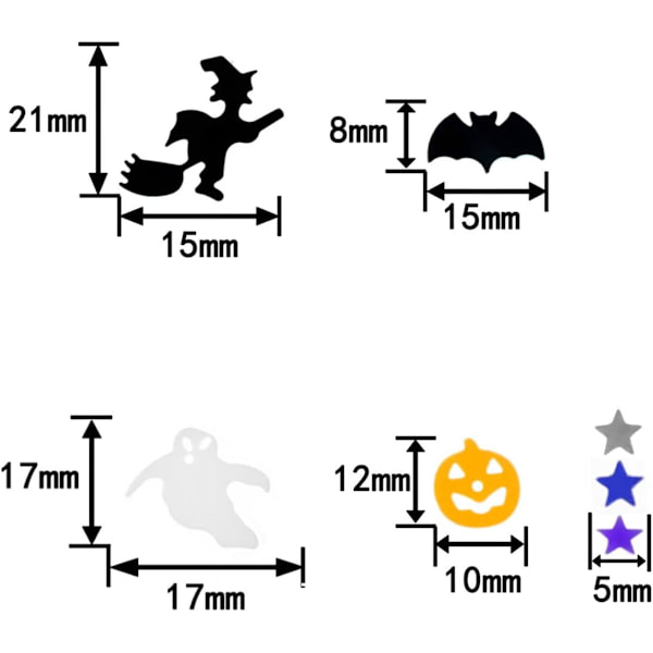 Halloween Party Bordkonfetti Glitterfolie Konfetti Græskar Hexe Bat Konfetti Metalisk Pailletter Plastik Bord C