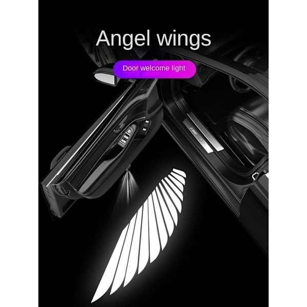 2 kpl Auton LED Enkelinsiipi Auton Oven Valo Logo Projektori Automerkin Logo Auton Oven Valo LED Aavevarjo Valoprojektori Ei Tarvetta Rei'itykselle Asennus