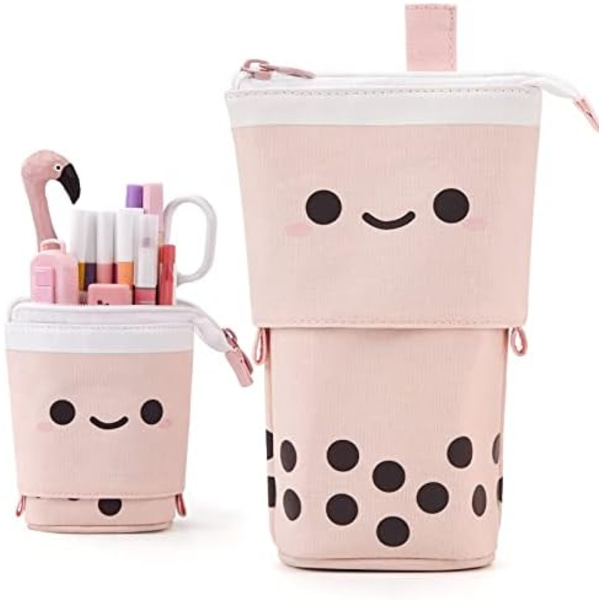 Stående Blyantsæske Sød Teleskopisk Penholder Kawaii Skrivebordsmappe Makeup Kosmetikpose til Skoleelever Kontor