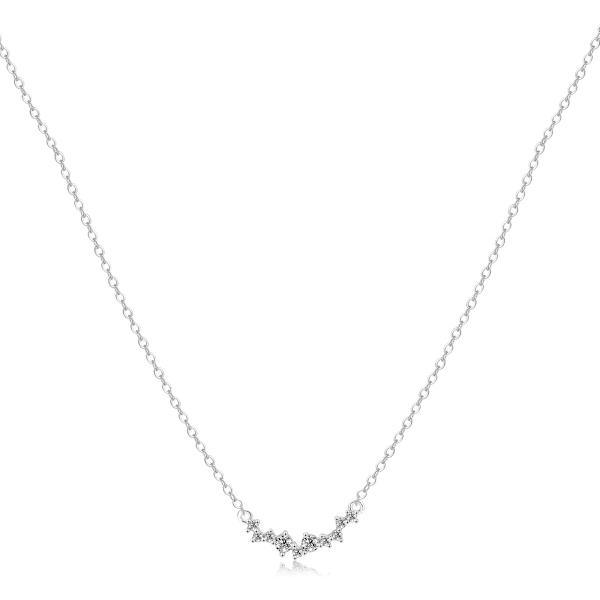 Halskje for kvinner, delikat firkantet kubisk zirkonia, solitaire anhengs halskje for kvinner, 14k gull/sølvbelagt