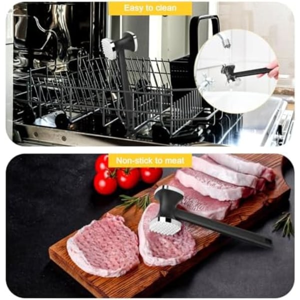 24x7cm Kødkøller, Dobbeltsidet Non-Stick Steak Kødkøller, Kødkøller med Skridsikker Håndtag, Steak Kødkøller Skinke
